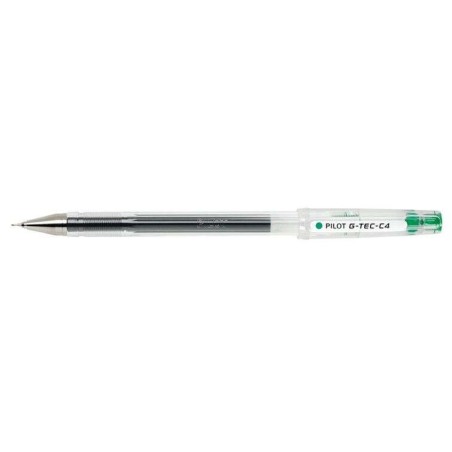 Pilot Stylo Gel G-Tec C4 - Extra Fin - Rechargeable - Pointe Bille 0.4mm - Tracé 0.2mm - Couleur Vert