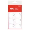 Apli Pack of 12 Round Self-Adhesive Hangers Ø 30mm - Metal Support Triangle - White Adhesive Base - High Strength - Ideal for