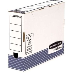 Fellowes Bankers Box Caixa de Arquivo Definitivo 80mm A4 - Montagem Automática Fastfold - Cartão Reciclado Certificação FSC