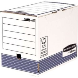 Fellowes Bankers Box Archive Storage Box 200mm A4 - Automatic Fastfold Assembly - Recycled Cardboard FSC Certified