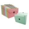 Bismark Expanding File with 12 Compartments A4 Polypropylene - Snap Fastener - Assorted Pastel Colours