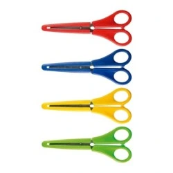 Milan Tesoura com Bainha - Régua Integrada de 5cm - Ponta Arredondada - Aço Inoxidável de 14.7cm - Cores Sortidas