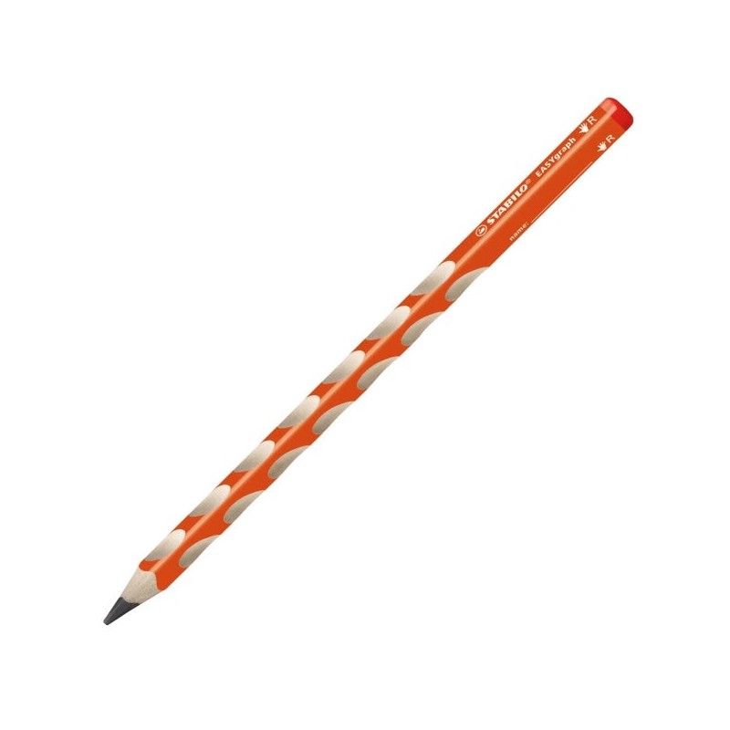 Stabilo Easygraph Lapiz de Grafito - Mina HB de 3.15mm - Diseño Ergonomico - Uso Diestro - Color Naranja