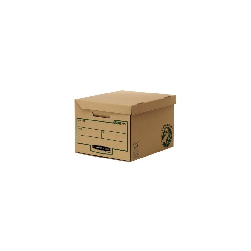 Fellowes Bankers Box Earth Series Maxi Contenedor de Archivos Automontable - Tapa Fija - Admite hasta 6 Caja de Archivo