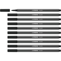 Stabilo Pen 68 Marqueur Pointe Fibre - Trait d'environ 1mm - Encre à l'Eau - Couleur Noir