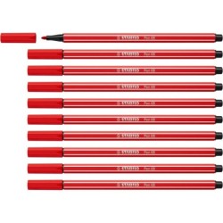 Stabilo Pen 68 Marqueur Pointe Fibre - Trait d'environ 1mm - Encre à l'Eau - Couleur Carmin