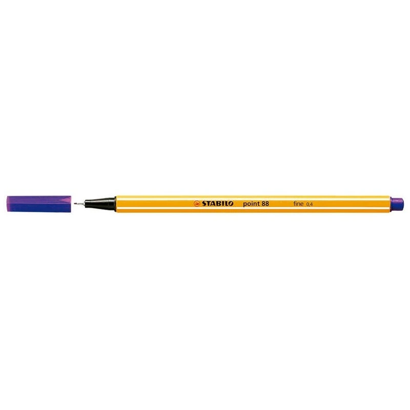 Stabilo Point 88 Feutre Fin Pointe Fibre - Trait de 0.4 mm - Encre à l'Eau - Couleur Violet
