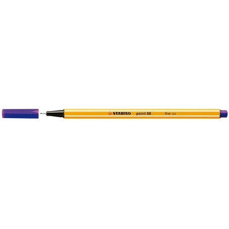 Stabilo Point 88 Feutre Fin Pointe Fibre - Trait de 0.4 mm - Encre à l'Eau - Couleur Violet