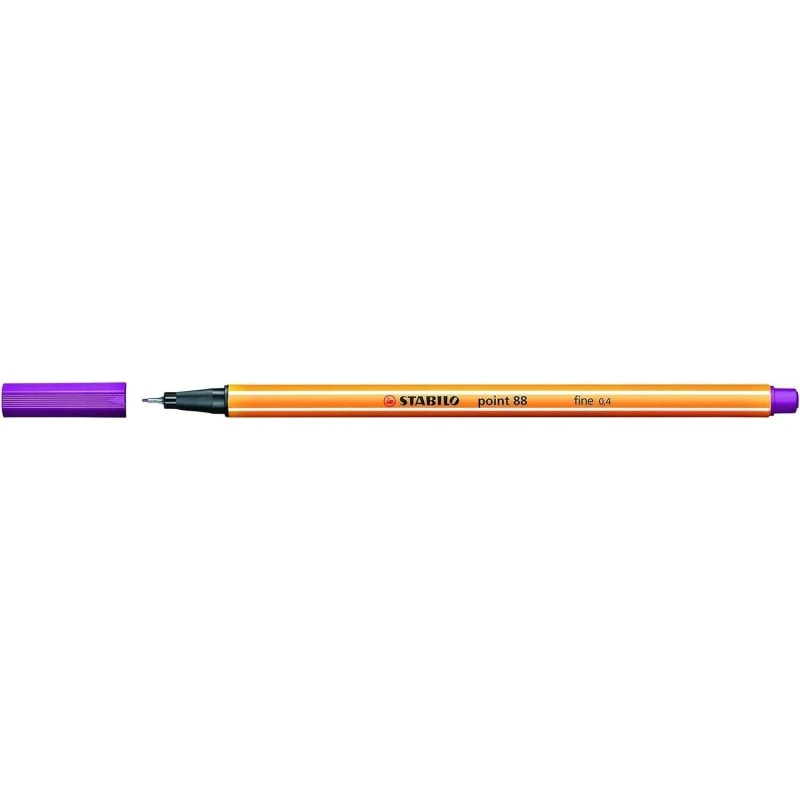 Stabilo Point 88 Rotulador de Punta Fina de Fibra - Trazo de 0.4 mm - Tinta con Base de Agua - Color Lila