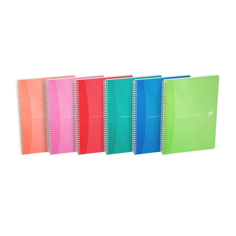 Oxford Office My Colours Cuaderno Espiral A4 - Tapa de Plastico - 5x5 - 90 Hojas - Colores Surtidos