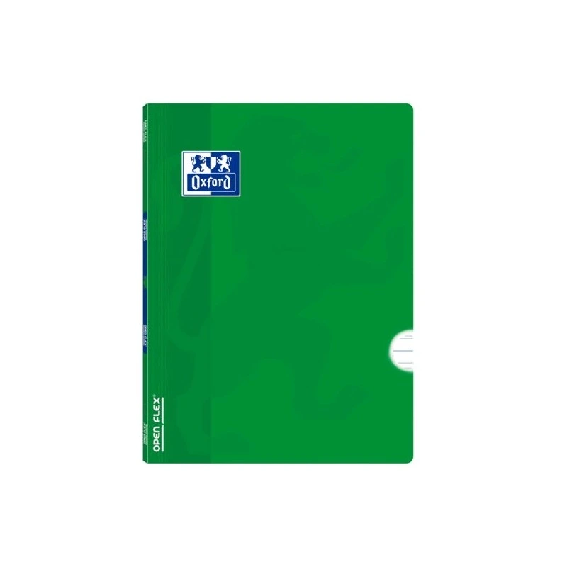 Oxford School Classic Openflex A4 - Sturdy Plastic Cover - Stapled Notebook with 3.5 Ruling and Margin - 48 High-Quality Green