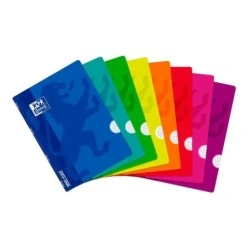 Oxford Openflex Stapled Notebook A4 Format 4x4mm Squared - 48 Sheets with Margin - Plastic Cover - Assorted Colours