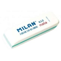 Milan Nata 612 Bevelled Eraser - Plastic - Soft - Non-Abrasive - White