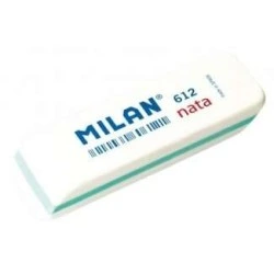 Milan Nata 612 Borracha Biselada - Plástico - Suave - Não Abrasiva - Cor Branco