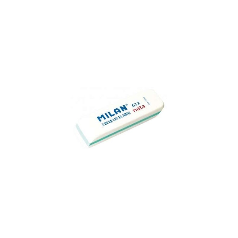 Milan Nata 612 Borracha Biselada - Plástico - Suave - Não Abrasiva - Cor Branco