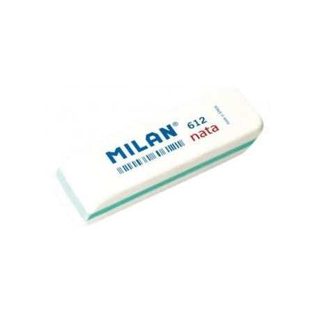 Milan Nata 612 Borracha Biselada - Plástico - Suave - Não Abrasiva - Cor Branco