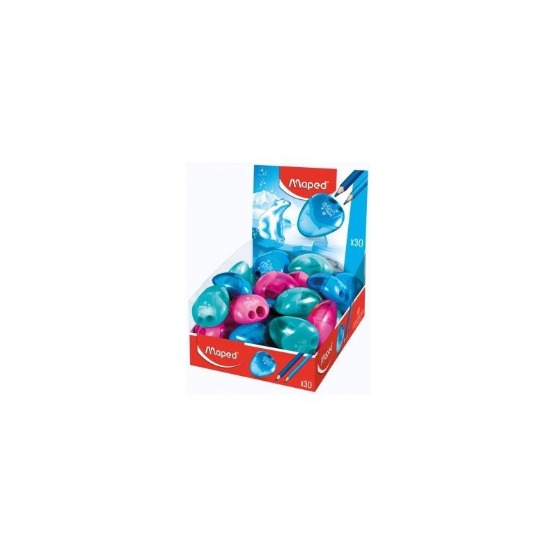 Maped I-Gloo 1-Hole Pencil Sharpener with Large-Capacity Container - Ergonomic Shape - Assorted Colours