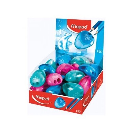 Maped I-Gloo 1-Hole Pencil Sharpener with Large-Capacity Container - Ergonomic Shape - Assorted Colours