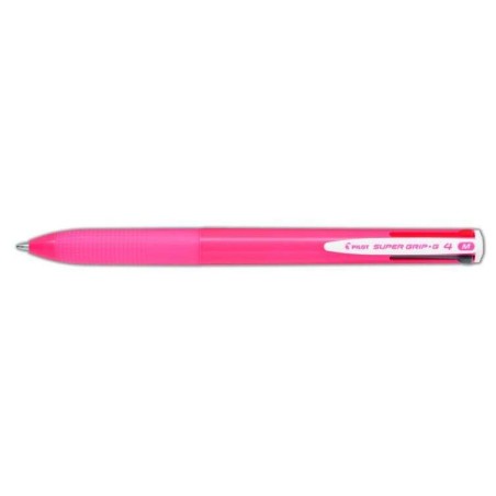 Pilot Boligrafo de Bola Retractil Super Grip G4 - 4 Colores - Punta 1.0mm - Trazo 0.27mm - Cuerpo Rosa