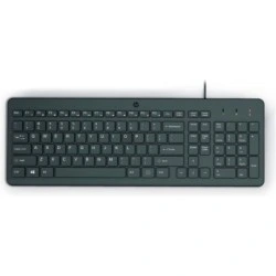 HP 150 Teclado USB - Patas Ajustables - Indicadores LED (Num/Caps) - Fabricado con Plastico Reciclado - Color Negro