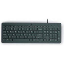 HP 150 USB Keyboard - Adjustable Feet - LED Indicators (Num/Caps) - Made from Recycled Plastic - Black