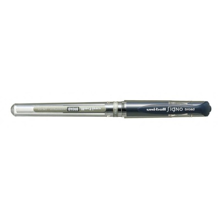 Uni-ball Signo Broad UM-153 Gel Ink Rollerball - 1mm Ball Tip - Fountain Pen-Style Line - Rubber Grip - Dark Blue