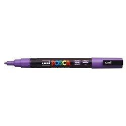 Posca PC-3M Marcador de Pintura - Ponta Cónica de 0.9-1.3mm - Tinta Base de Água - Resistente à Luz - Cor Violeta