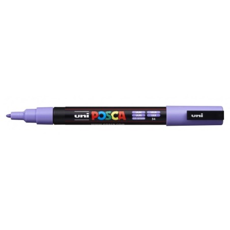 Posca PC-3M Marcador de Pintura - Ponta Cónica de Poliéster 0.9-1.3mm - Tinta Base de Água - Resistente à Luz - Cor Lilás