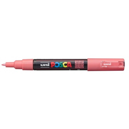 Posca PC-1M Marqueur de Peinture - Pointe Conique 0.7mm - Encre à Base d'Eau - Résistant à la Lumière - Couleur Rose Corail