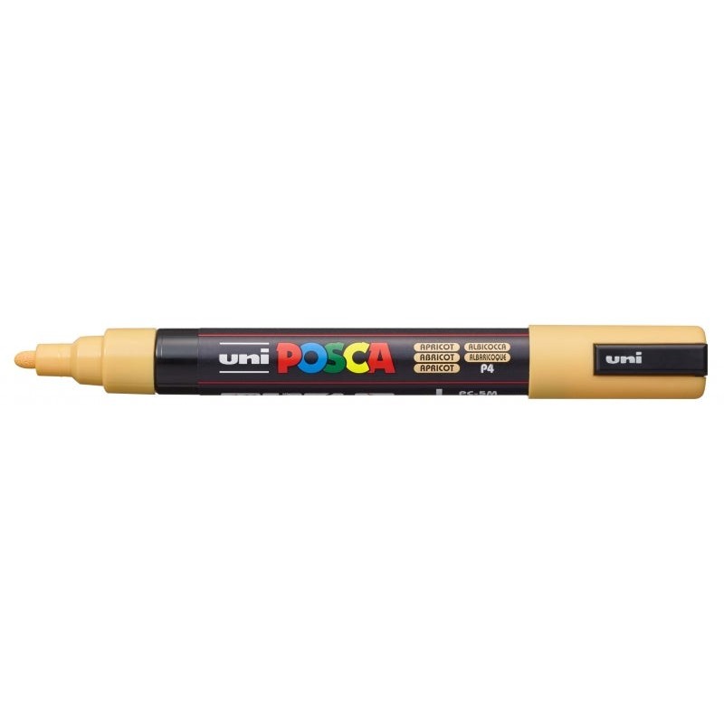 Posca PC-5M Marcador de Pintura - Ponta de Bala 1.8-2.5mm - Tinta Base de Água - Resistente à Luz - Não Permanente - Cor Alperce