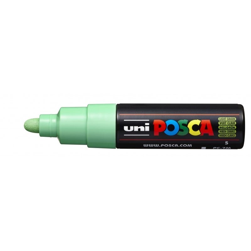 Posca PC-7M Paint Marker - 4.5-5.5mm Bullet Tip - Water-Based Ink - Light Resistant - Non-Permanent - Light Green