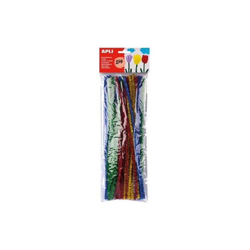Apli Pack de 50 Cure-pipes Ø 6 mm x 300 mm - Couleurs Assorties