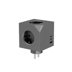 Coolbox Cubik Multi-Socket Power Cube with 3 Outlets + 2x USB-C 20W max. - 1x USB-A 15W max. - Grey