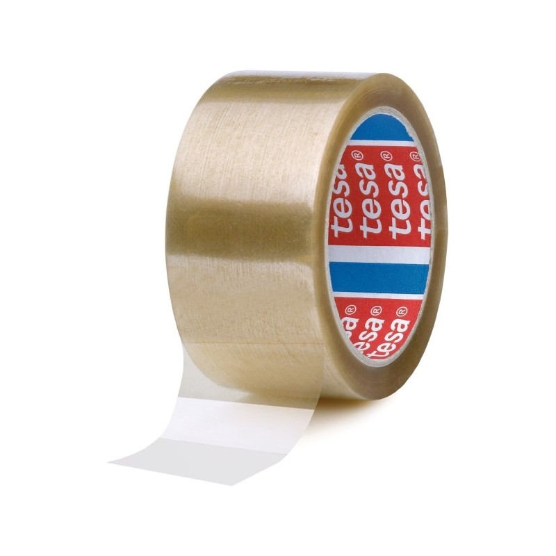 Tesa 4089 Fita de Embalar 50mm x 132 Metros - Fabricada em Polipropileno - Adesivo de Borracha Natural - Transparente