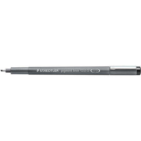Staedtler Pigment Liner 308 Rotulador Calibrado - Trazo 0.3 - 2mm - Secado Rapido - Color Negro