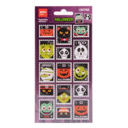 Apli Kids Timbres Pack de 30 Autocollants d'Halloween en Forme de Timbre-poste - Parfaits pour Décorer Cahiers, Agendas