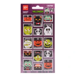 Apli Kids Timbres Pack de 30 Autocollants d'Halloween en Forme de Timbre-poste - Parfaits pour Décorer Cahiers, Agendas