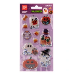 Apli Kids Moving Glitter Pack of 11 Halloween Stickers - With Moving Glitter Effect that Adds Sparkle, Colour and Movement