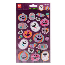 Apli Kids Citrouille Rose Pack de 24 Autocollants d'Halloween - Parfaits pour Décorer Cahiers, Agendas, etc...