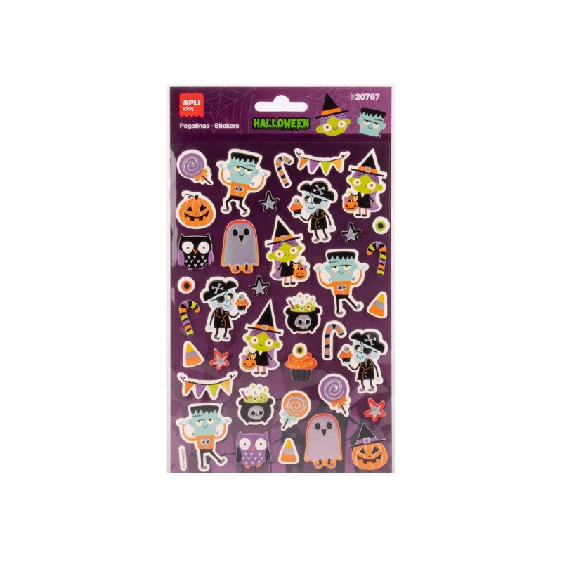 Apli Kids Foam Pack con 38 Pegatinas de Foam Halloween - Perfectas para Decorar Cuadernos, Agendas, etc...