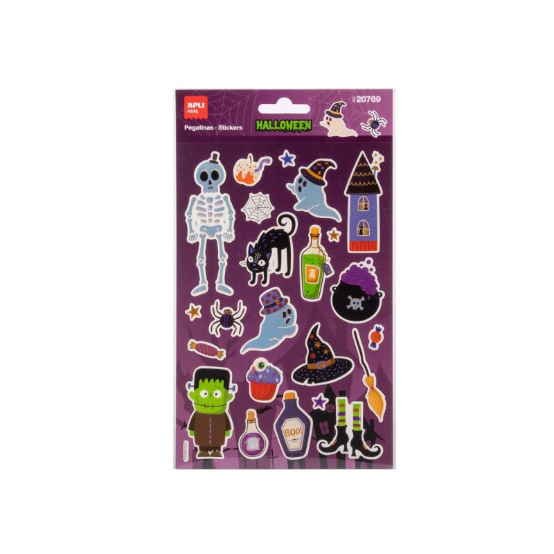 Apli Kids Esqueleto Pack com 22 Autocolantes de Halloween - Perfeitos para Decorar Cadernos, Agendas, etc...