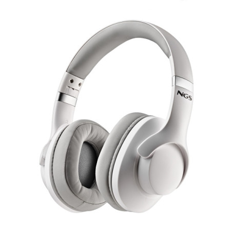 NGS Artica Storm Auscultadores Bluetooth - Bateria Amovível - Cancelamento Ativo de Ruído - Autonomia até 45h - Cor Branco