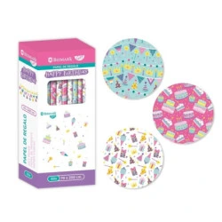 Bismark Happy Birthday Rolo de Papel de Embrulho - Medidas 70cmx200cm - 3 Designs Diferentes