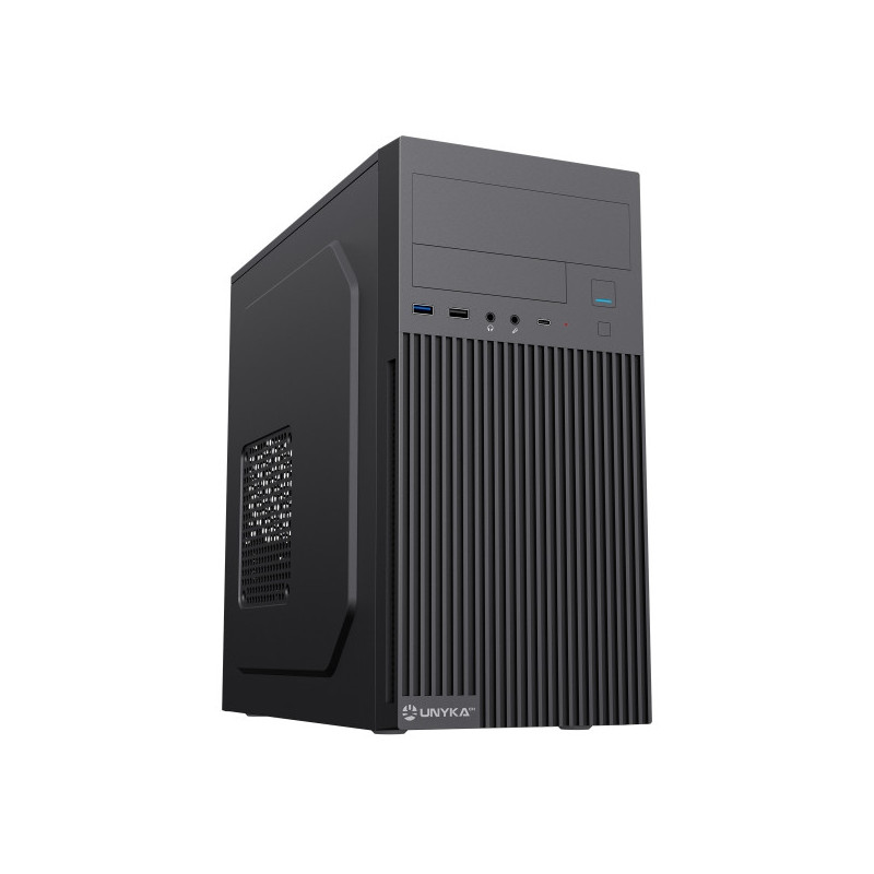 Unykach Aero C260 Caja MicroATX - Fuente de Alimentacion 500W Incluida - Soporte para 5,25" 3.5" y 2.5" - USB-A 2.0/3.2 / tipo