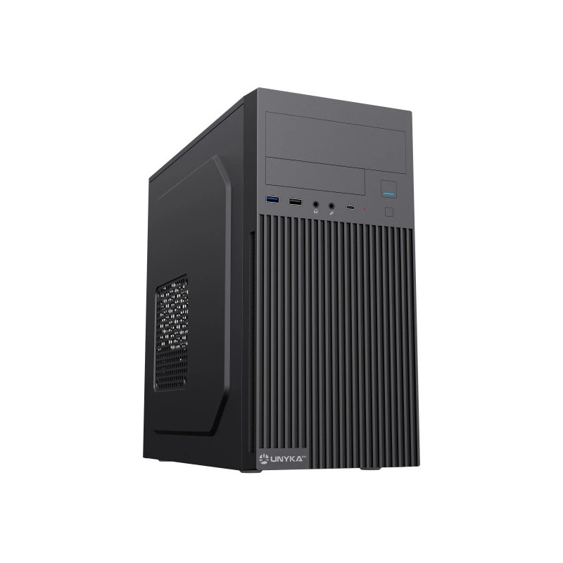 Unykach Aero C260 Caja MicroATX - Fuente de Alimentacion 500W Incluida - Soporte para 5,25" 3.5" y 2.5" - USB-A 2.0/3.2 / tipo