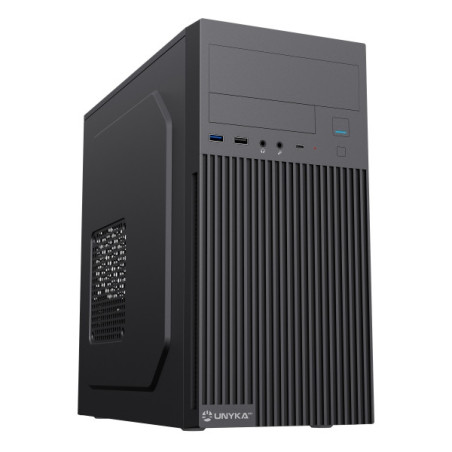 Unykach Aero C260 Caja MicroATX - Fuente de Alimentacion 500W Incluida - Soporte para 5,25" 3.5" y 2.5" - USB-A 2.0/3.2 / tipo
