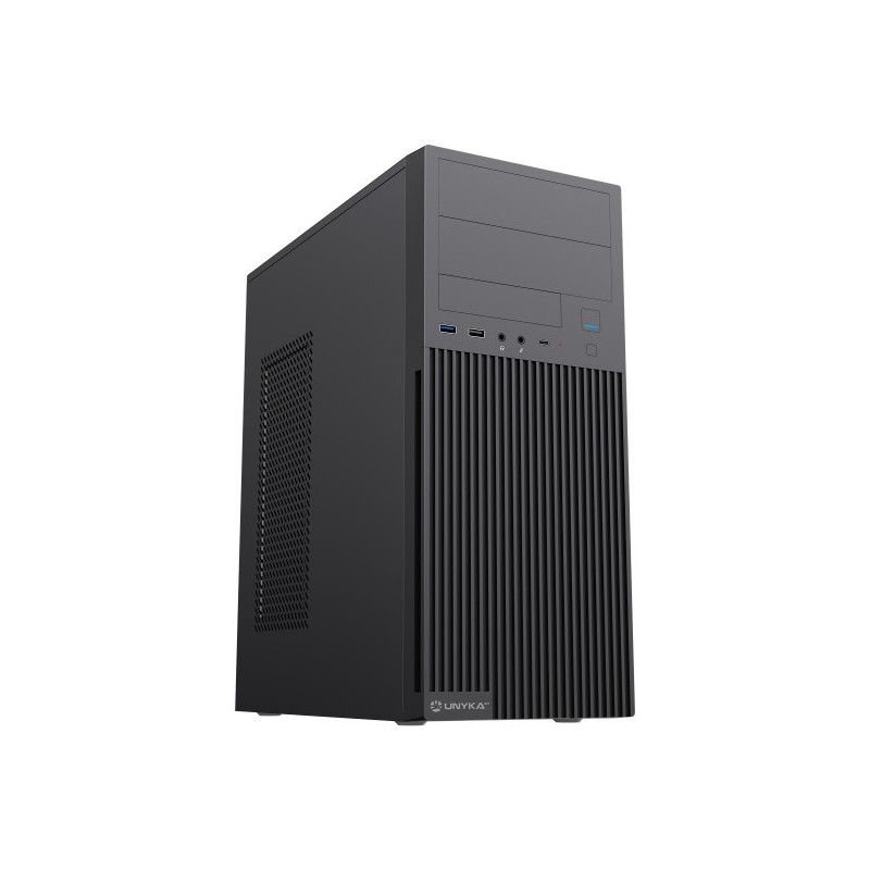 Unykach Aero C360 ATX Case - 500W Power Supply Included - Support for 5.25" 3.5" and 2.5" - USB-A 2.0/3.2 / Type-C