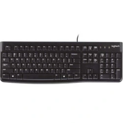 Logitech K120 Teclado USB - Resistente a Salpicos - Cabo de 1.50m - Cor Preto