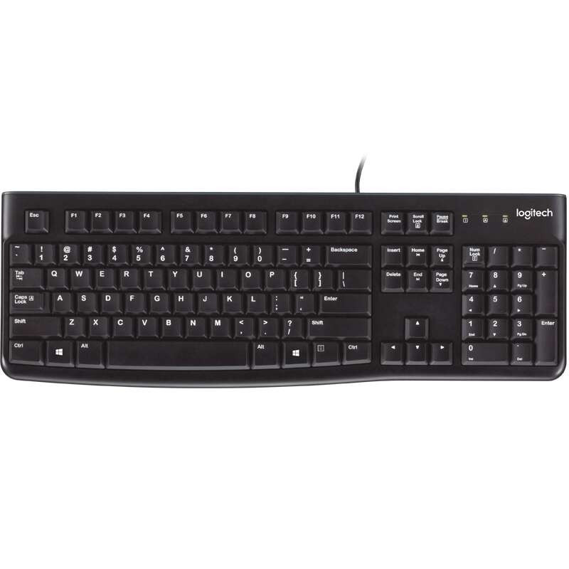 Logitech K120 Clavier USB - Résistant aux Éclaboussures - Câble de 1,50m - Noir