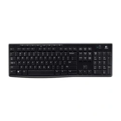 Logitech K270 Teclado Sem Fios USB - Resistente a Salpicos - Teclas de Acesso Rápido - Cor Preto